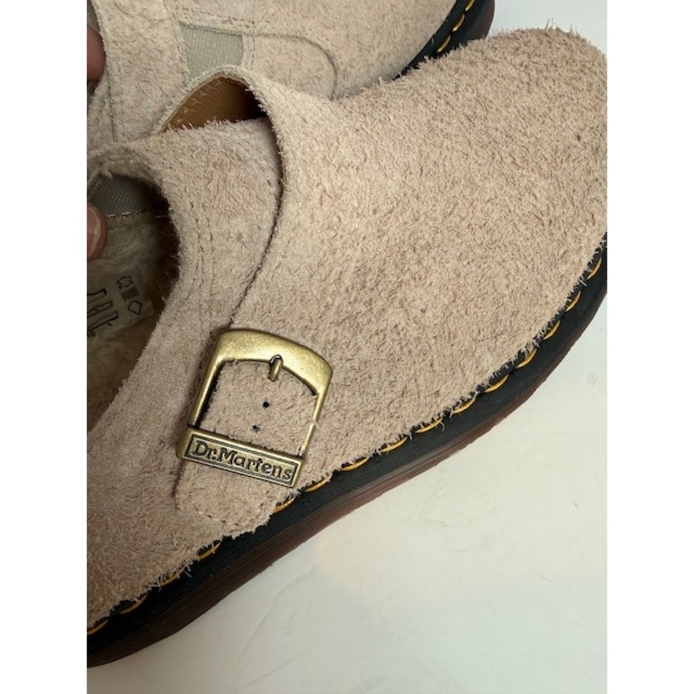 Dr. Martens  Light Tan Suede Slip-On Mule with Buckle - Picture 5 of 11